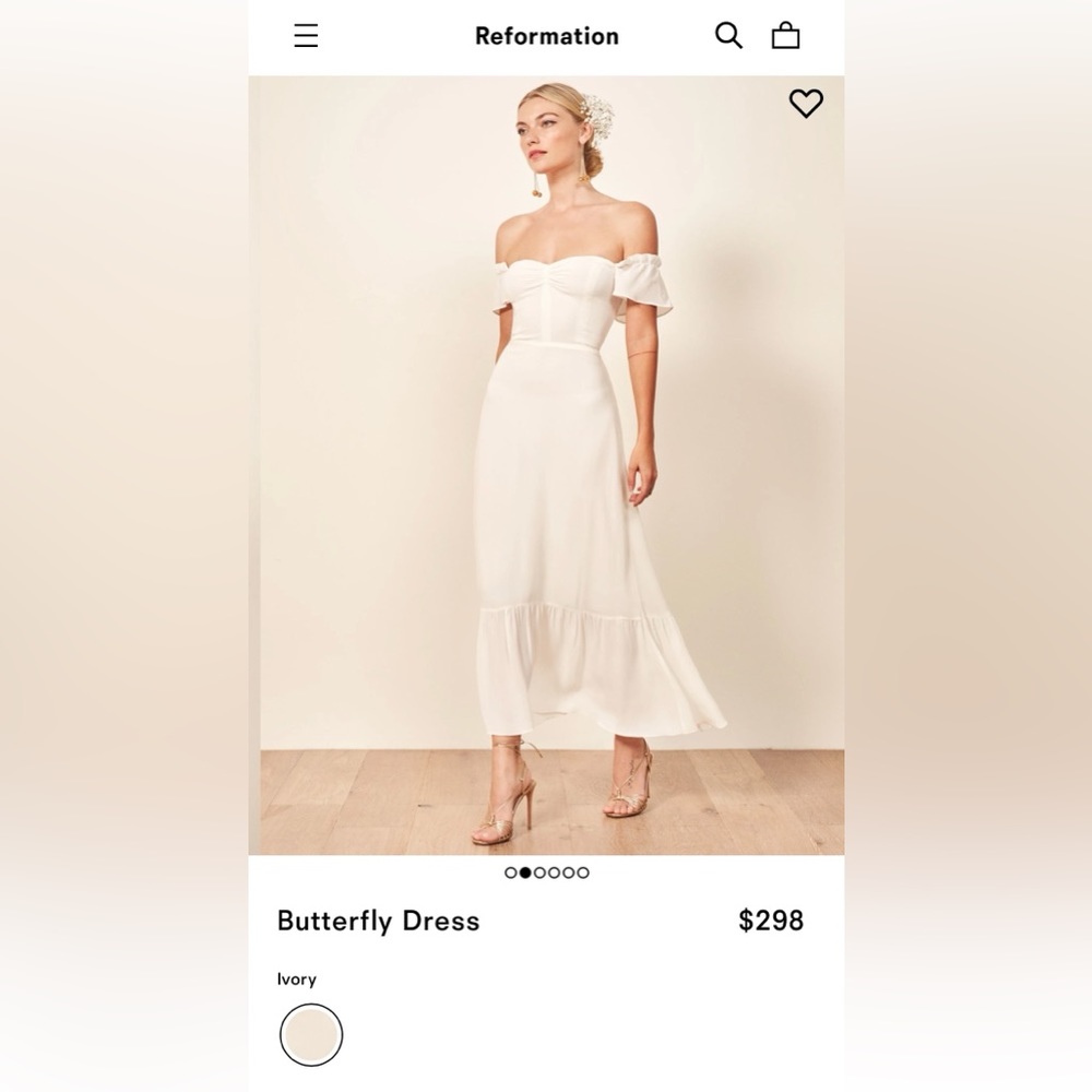 Reformation Butterfly Dress Ivory Size 4